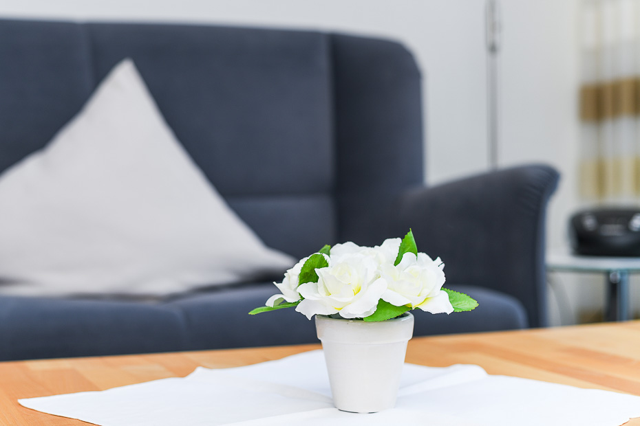 Ferienwohnung 1 - Wohnzimmer mit integriertem Küchenbereich