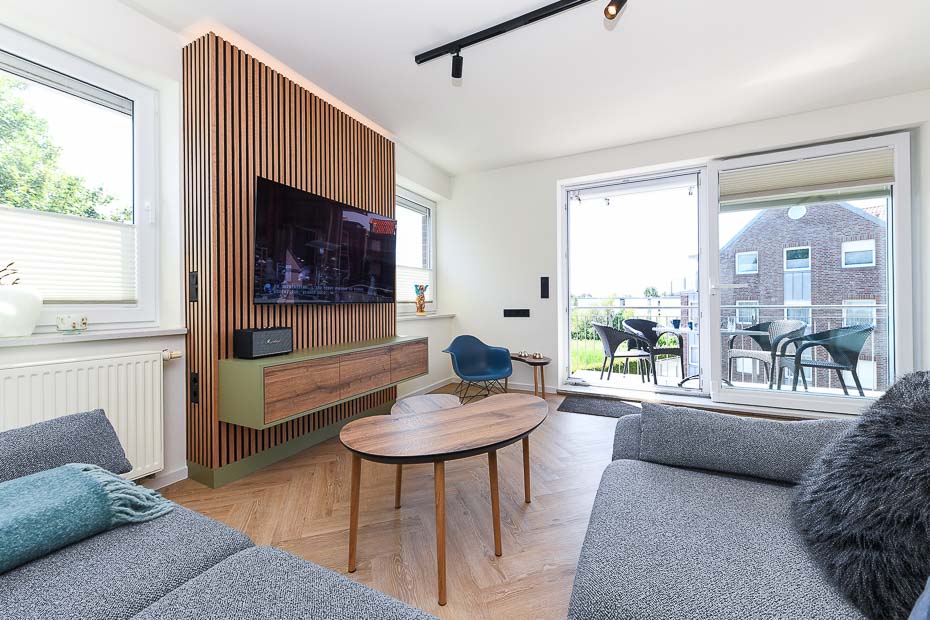 Ferienwohnung „Süderhörn“ - Wohnraum mit integrierter Küche